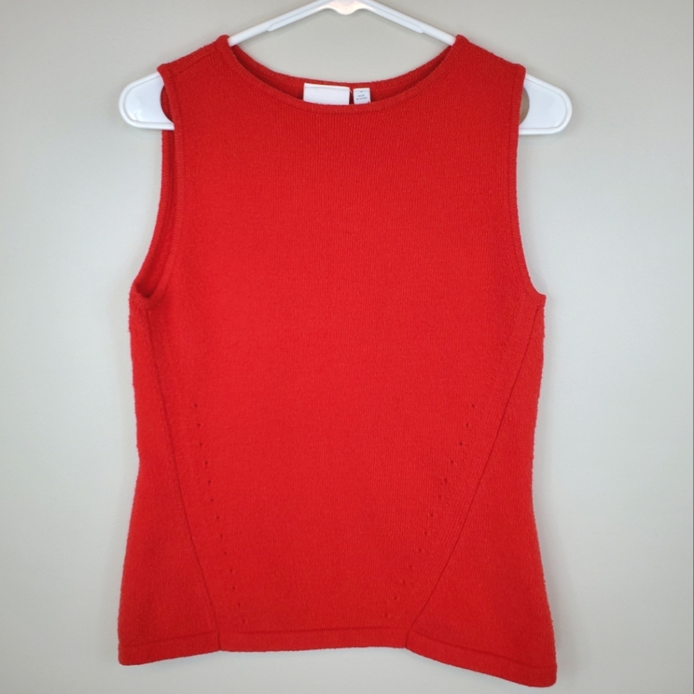 ETT:TWA by Anthropologie Size M Merino Wool Blend Bateau Red Sweater Tank